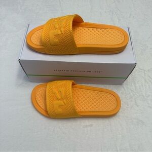 APL Quilted Neon Yellow Slide Sandals for Women APL | Shoes | Lusso Nappa Leather Quilted Slide Sandal In  main image 2